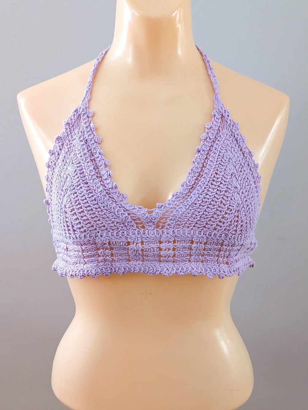 Julia By Love J Purple Crochet Bralette Crop Top